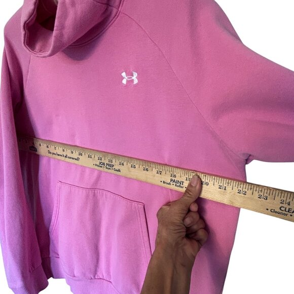 Under Armour Pink Pullover Sweatshirt LG Womens Cozy Kangaroo Pocket Mock Turtle - Picture 5 of 12